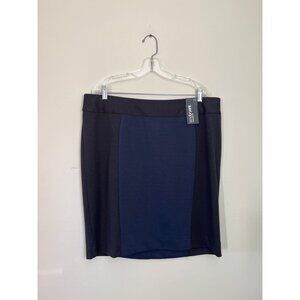 NWT Lane Bryant Women Size 18 Colorblock Pencil Skirt Black Blue A-Line